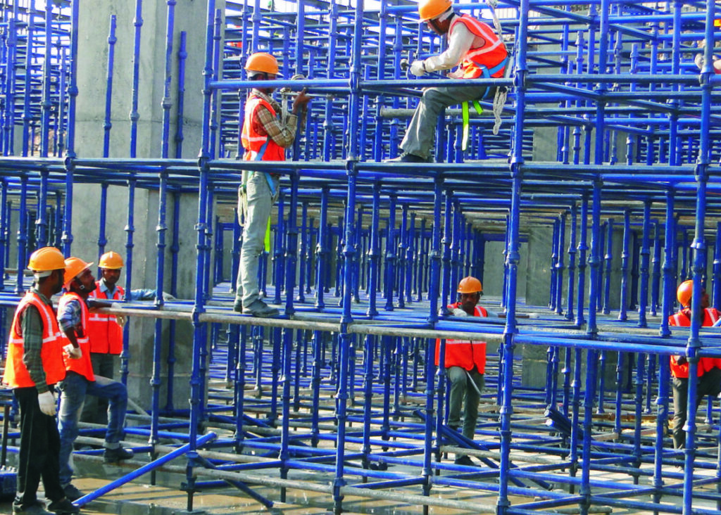Scaffolding Systems used safely on construction site
